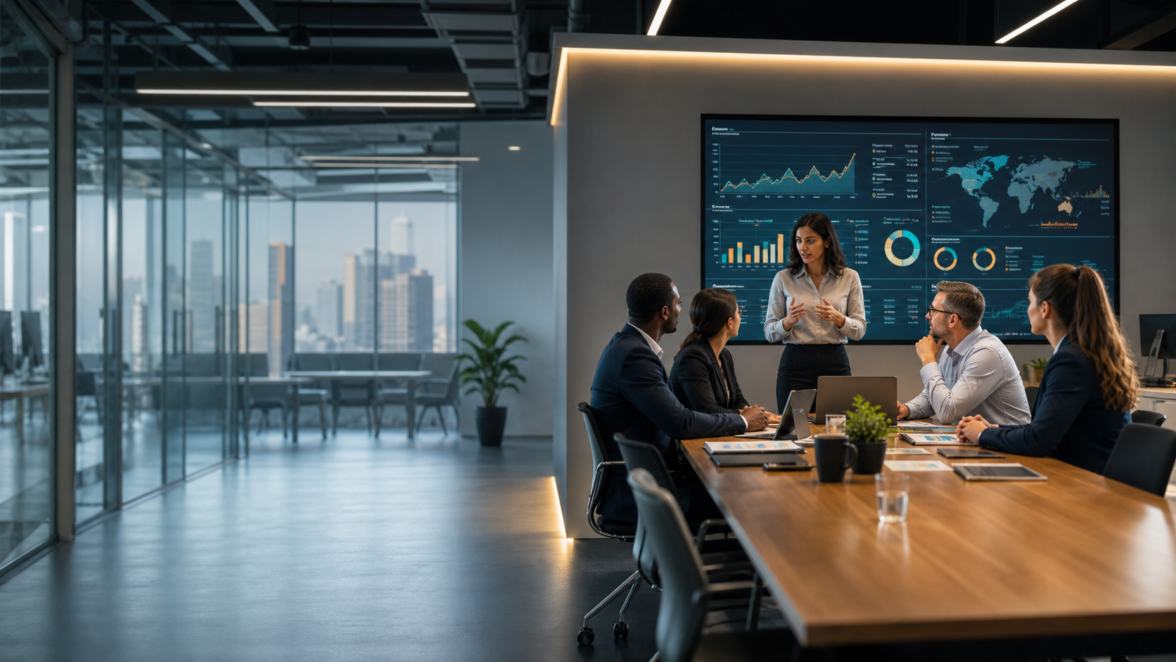 Yah-Tech Group Ltd consultants collaborating in a bright modern workspace